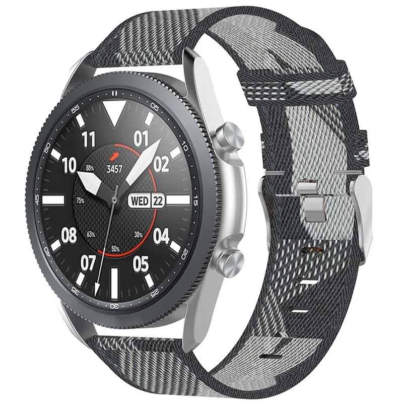 Canvas Strap with Polished Silver Buckle for Fossil Gen 5E & Gen 4