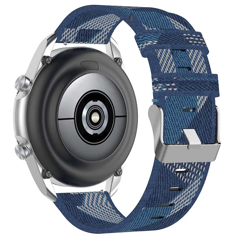 Canvas Strap with Polished Silver Buckle for Fossil Gen 5E & Gen 4