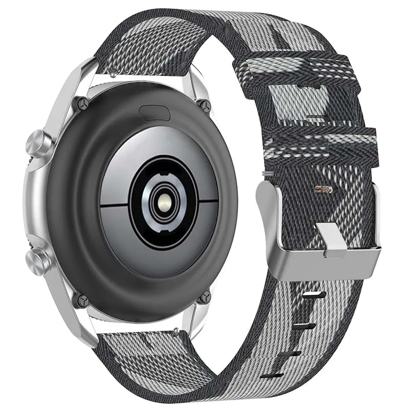 Canvas Strap with Polished Silver Buckle for Fossil Gen 5E & Gen 4