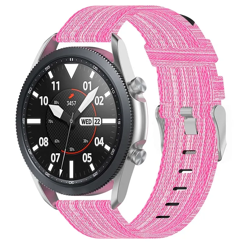 Canvas Strap with Polished Silver Buckle for Fossil Gen 5E & Gen 4