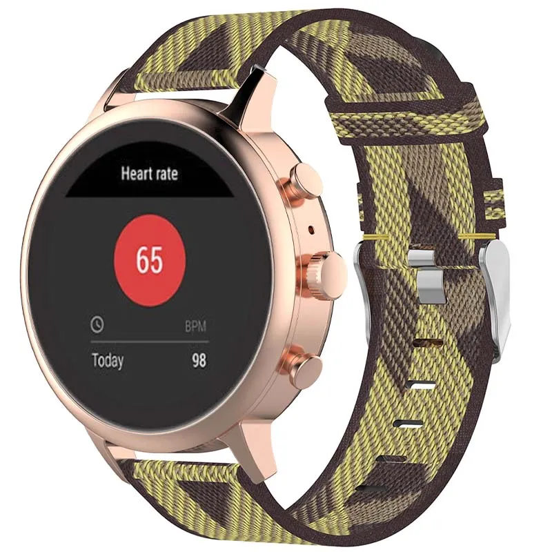 Canvas Strap with Polished Silver Buckle for Fossil Gen 5E & Gen 4