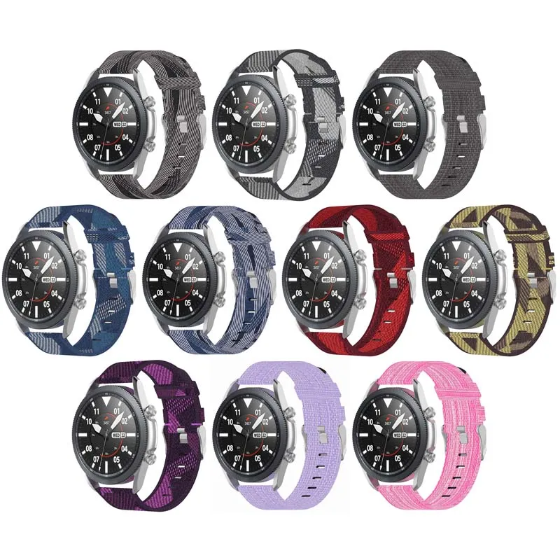 Canvas Strap with Polished Silver Buckle for Fossil Gen 5E & Gen 4