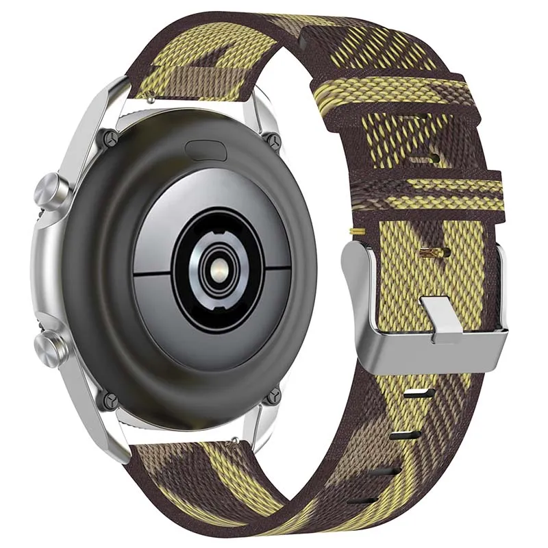 Canvas Strap with Polished Silver Buckle for Fossil Gen 5E & Gen 4