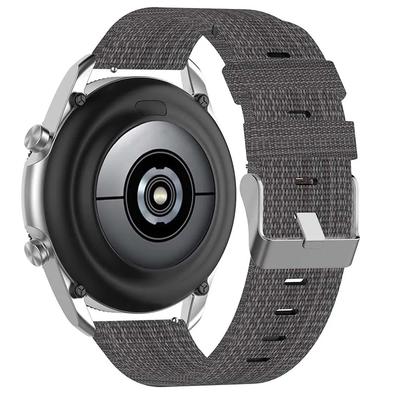Canvas Strap with Polished Silver Buckle for Fossil Gen 5E & Gen 4