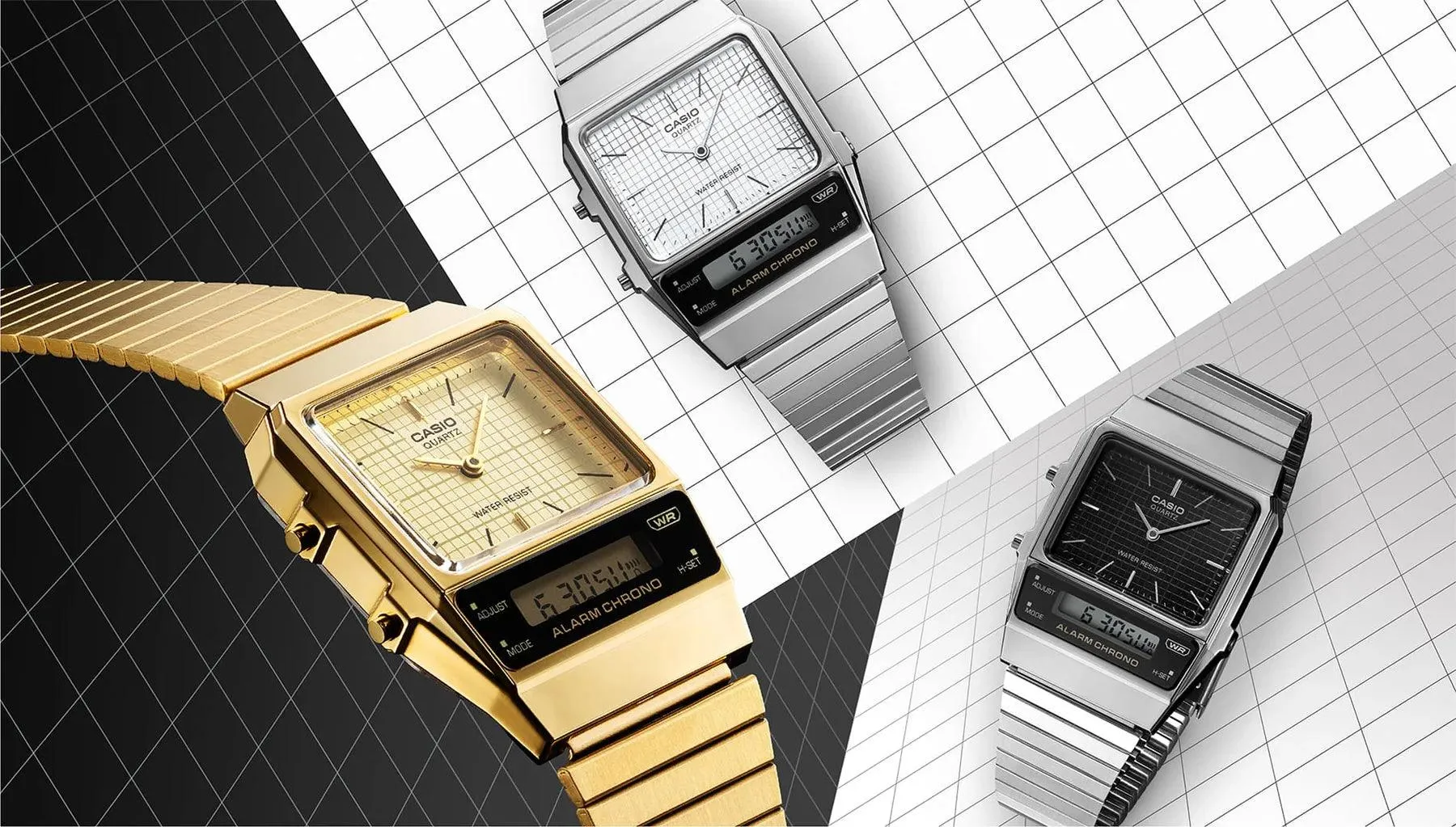 Casio Steel Vintage Duo Watch - AQ800E-1A