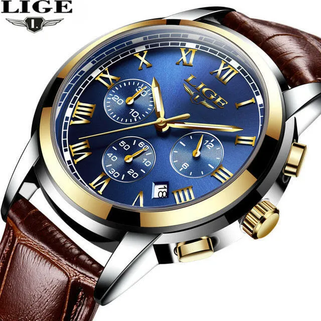 Casual Fashion Trend Business Waterproof Belt Watch | Men's Multi-Function Luminous Watch
