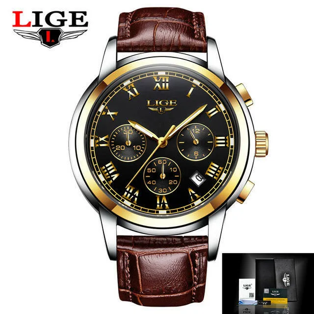 Casual Fashion Trend Business Waterproof Belt Watch | Men's Multi-Function Luminous Watch