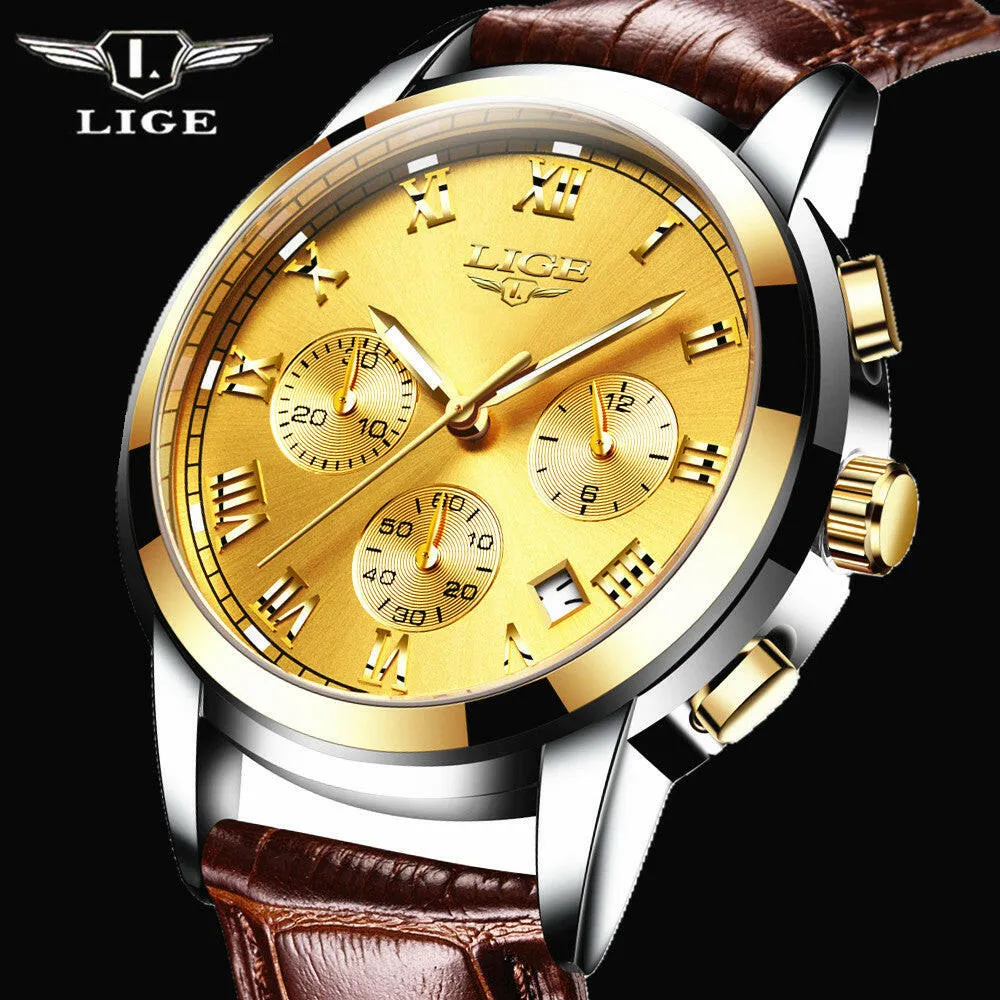 Casual Fashion Trend Business Waterproof Belt Watch | Men's Multi-Function Luminous Watch