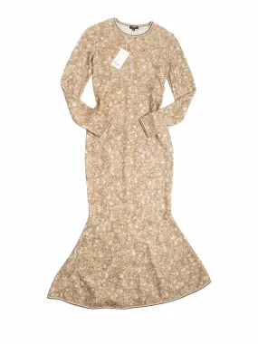 CHANEL 19A Runway CC Logo Lesage Knit Mermaid Long Dress Gold