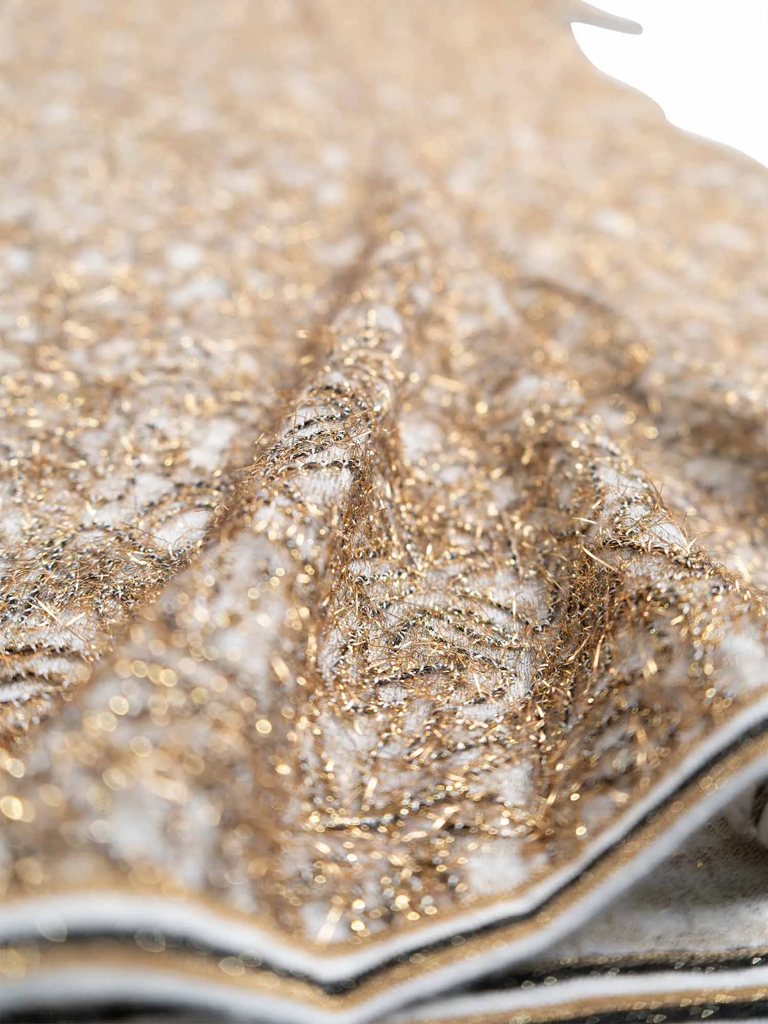 CHANEL 19A Runway CC Logo Lesage Knit Mermaid Long Dress Gold