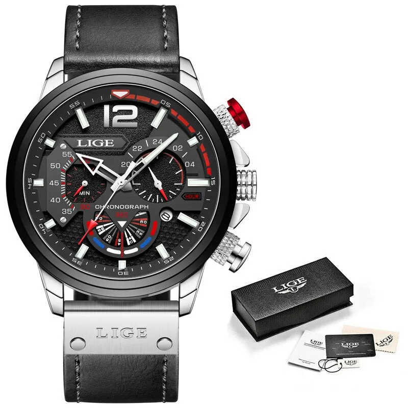 Chrono Sport Quartz Watch | Waterproof Leather