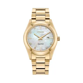Citizen EW2702-59D - Ladies Eco-Drive Gold Plated Watch