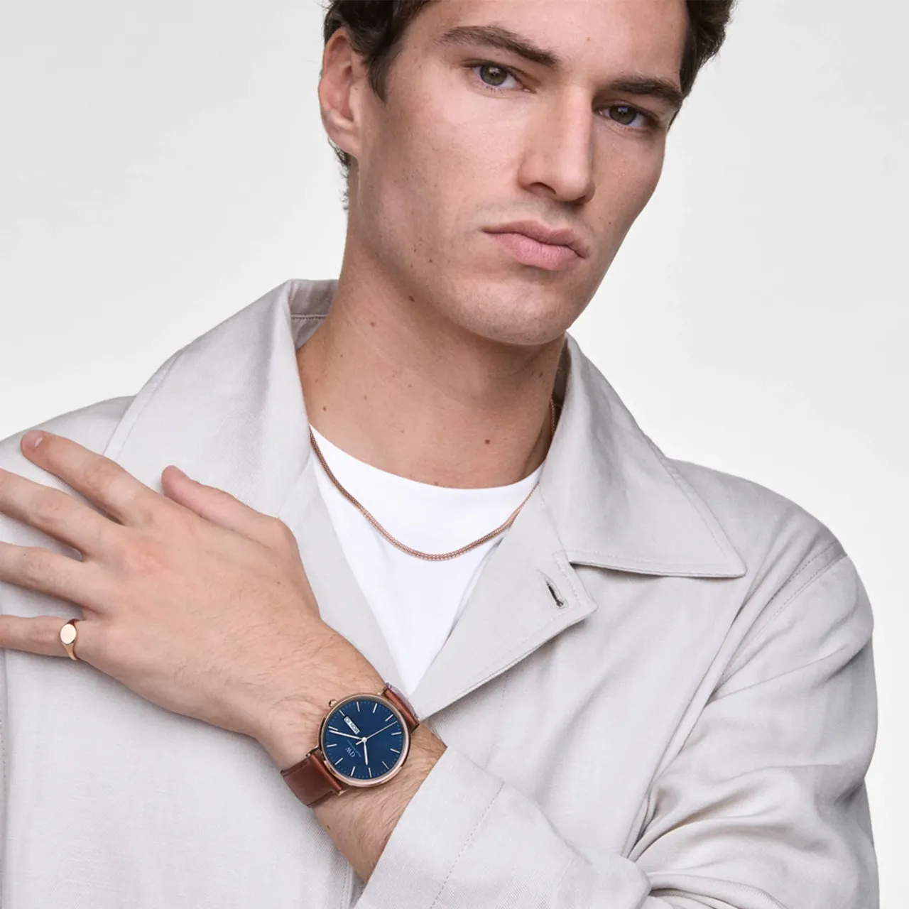 Classic Day Display St Mawes Rose Gold Arctic Watch