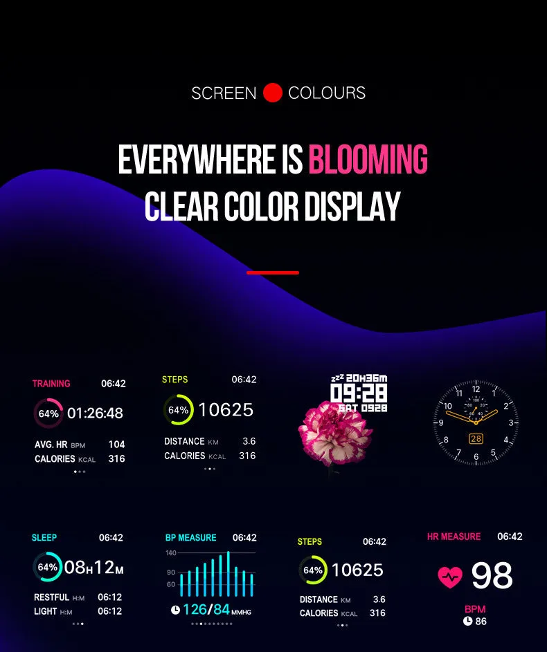 Compatible with Apple , B57 color screen smart sports watch