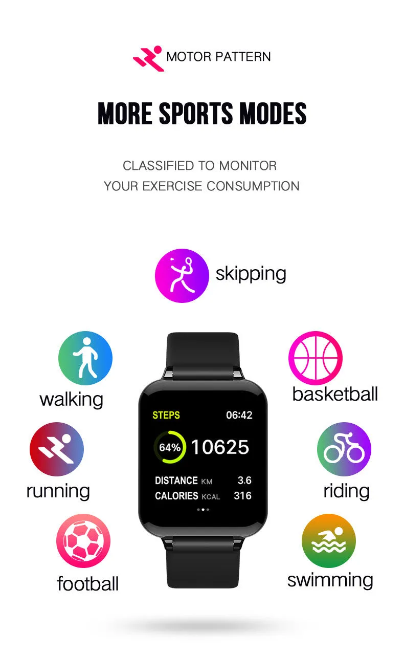 Compatible with Apple , B57 color screen smart sports watch