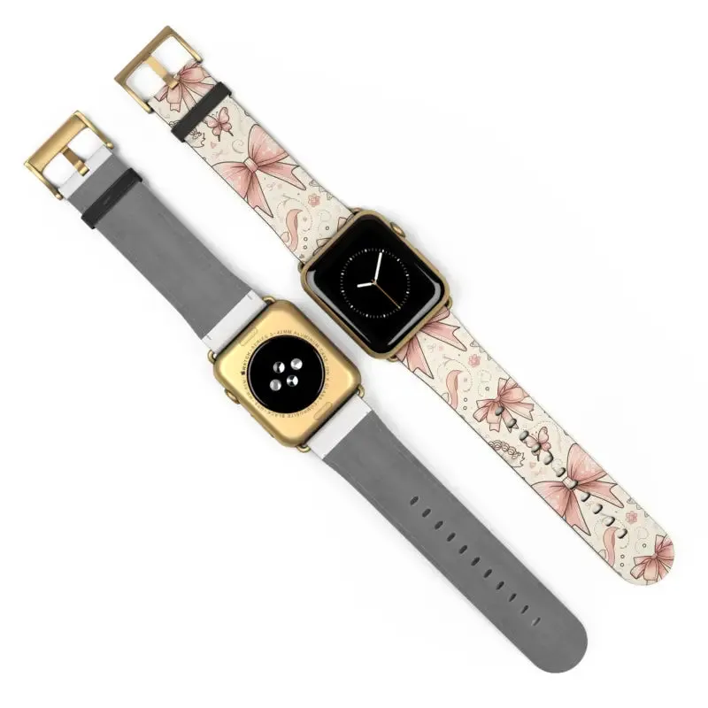 Coquette Bows & Butterflies Faux Leather Watch Band