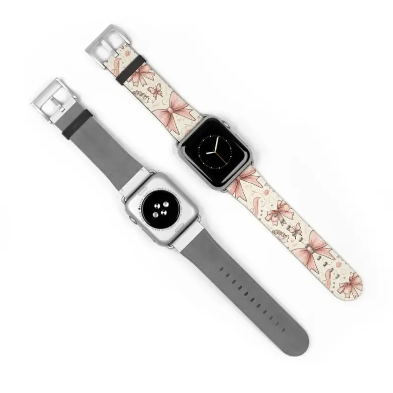 Coquette Bows & Butterflies Faux Leather Watch Band