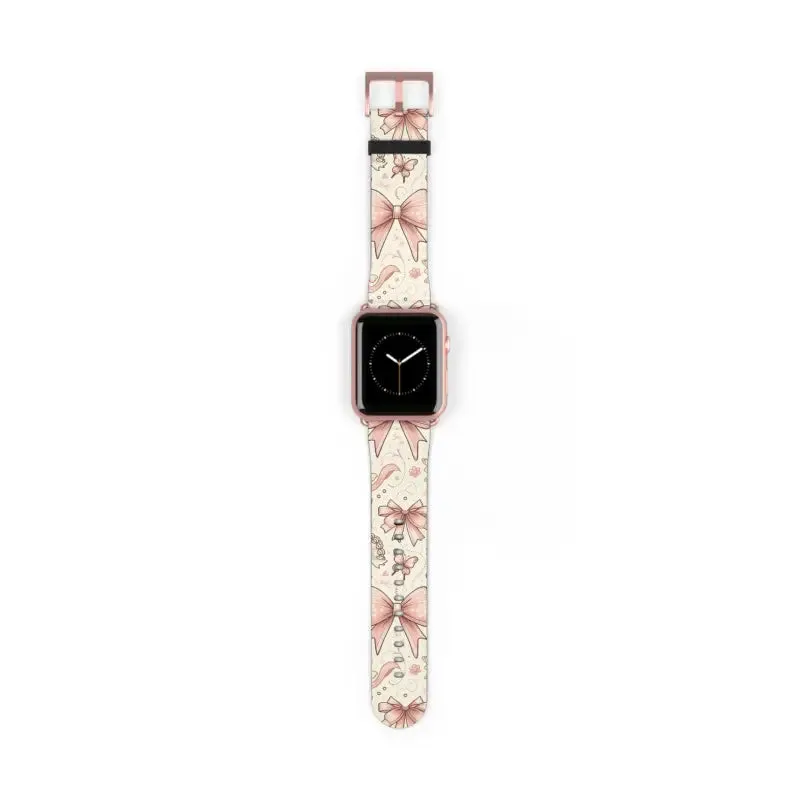 Coquette Bows & Butterflies Faux Leather Watch Band