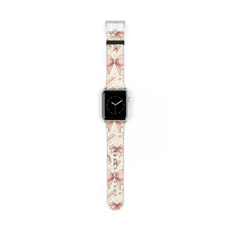 Coquette Bows & Butterflies Faux Leather Watch Band