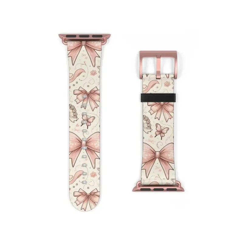 Coquette Bows & Butterflies Faux Leather Watch Band