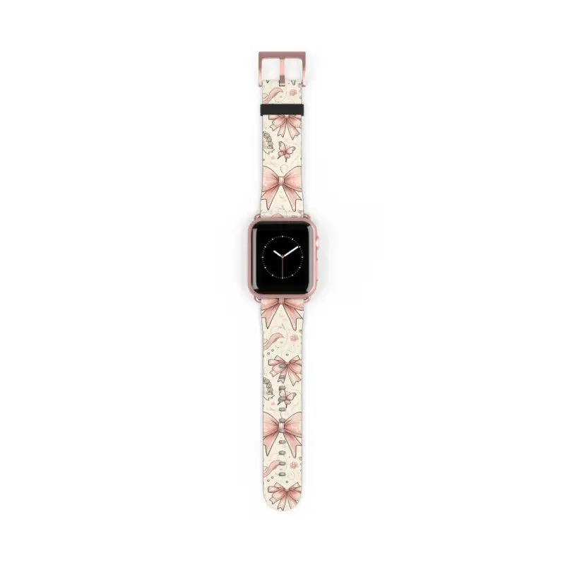 Coquette Bows & Butterflies Faux Leather Watch Band