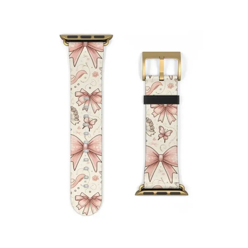 Coquette Bows & Butterflies Faux Leather Watch Band