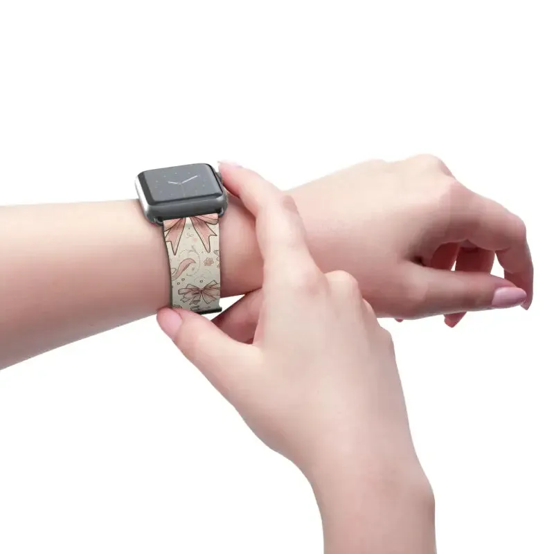 Coquette Bows & Butterflies Faux Leather Watch Band