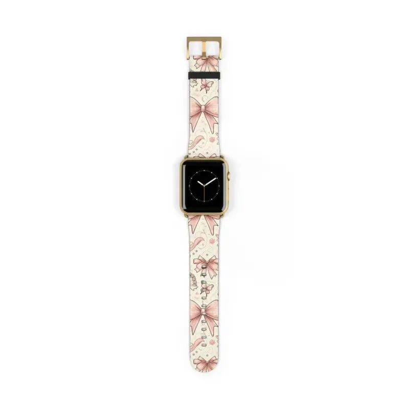 Coquette Bows & Butterflies Faux Leather Watch Band