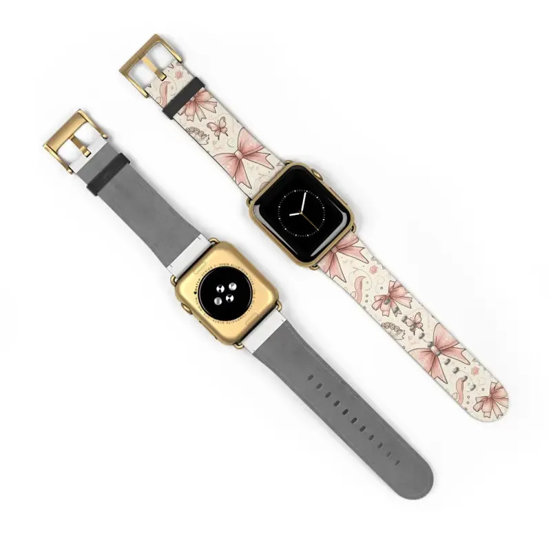Coquette Bows & Butterflies Faux Leather Watch Band