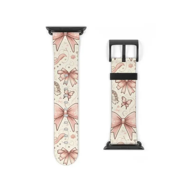 Coquette Bows & Butterflies Faux Leather Watch Band