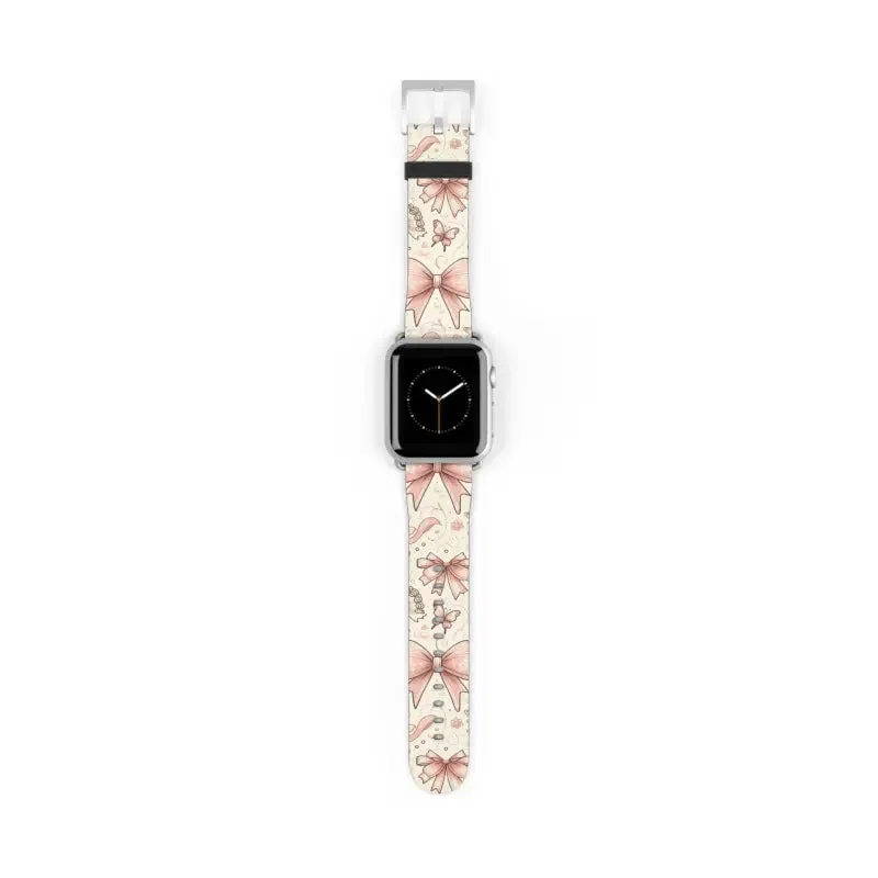 Coquette Bows & Butterflies Faux Leather Watch Band