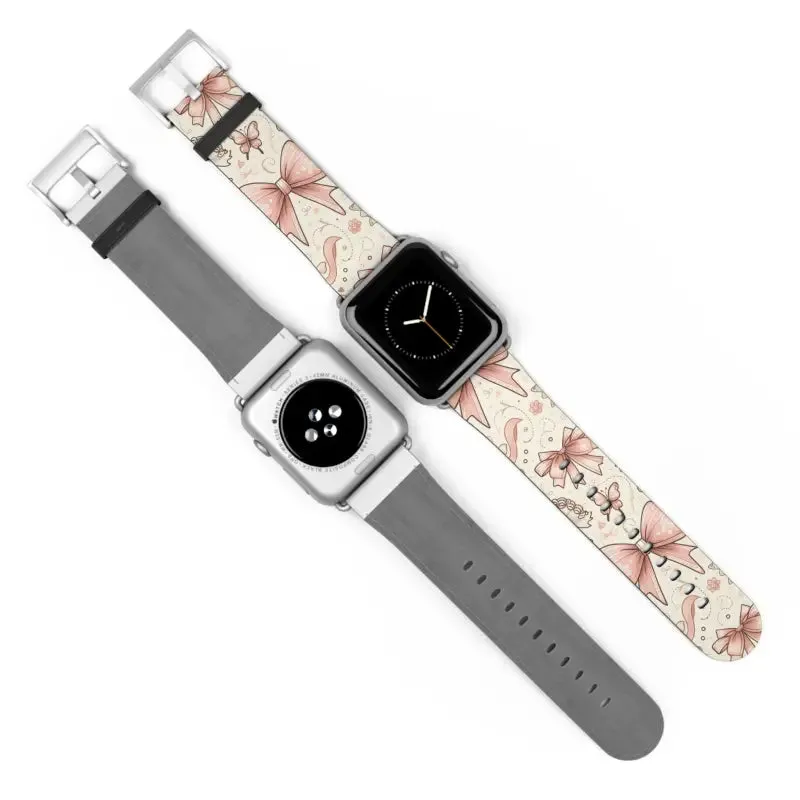 Coquette Bows & Butterflies Faux Leather Watch Band