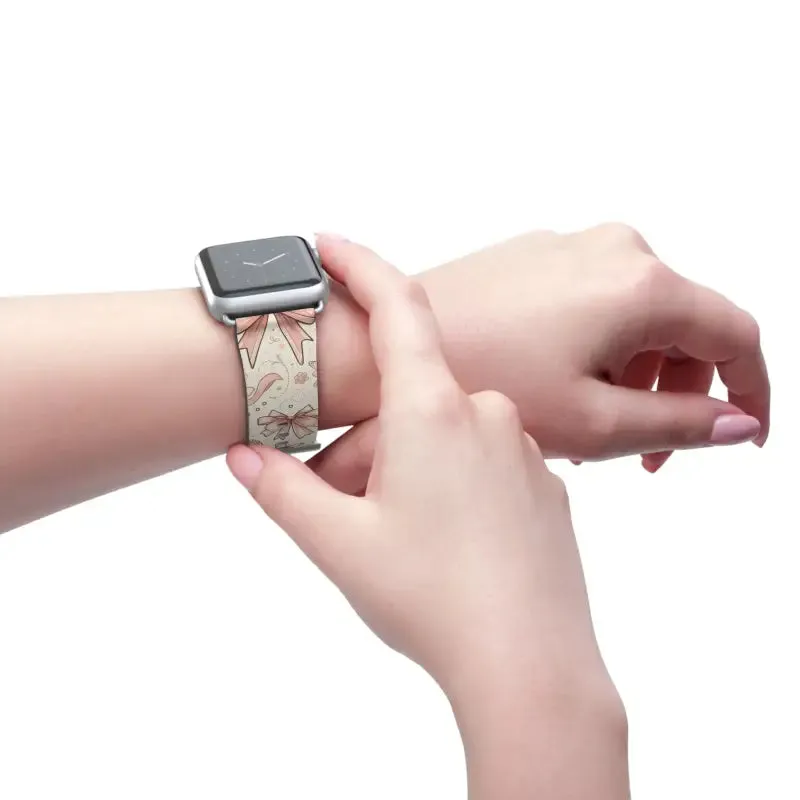 Coquette Bows & Butterflies Faux Leather Watch Band