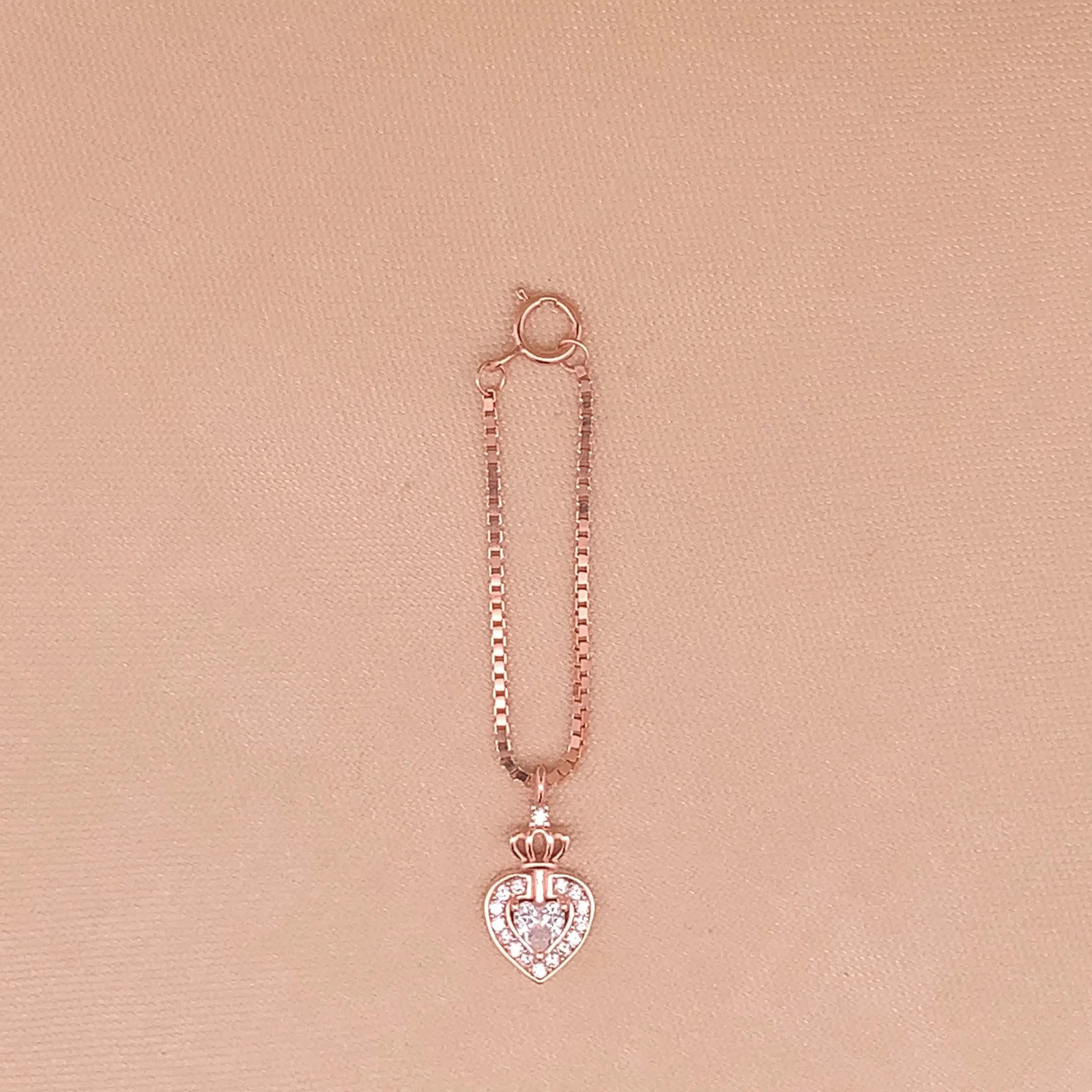 Crowned Heart Watch Charm (Pure Silver)