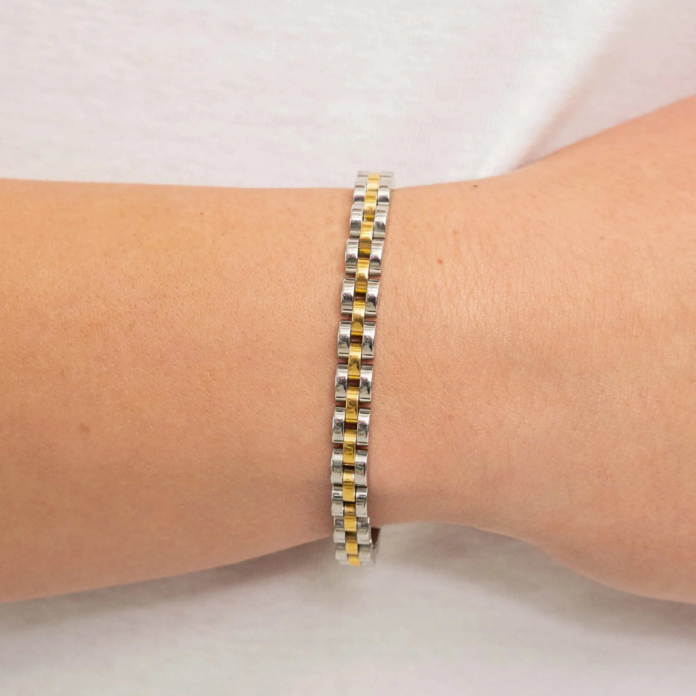 Dainty Two Tone Watch Band