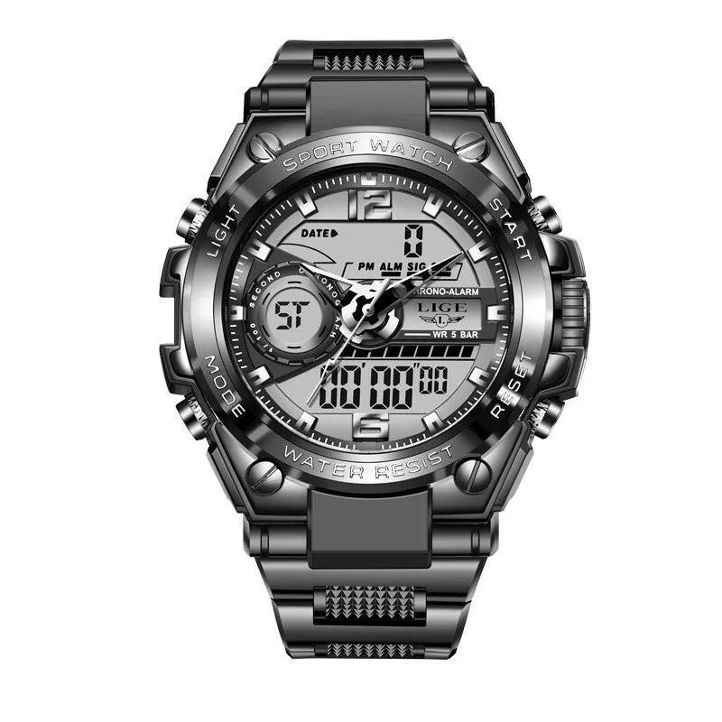Dual Display Quartz Watch - Stylish, Functional, and Waterproof