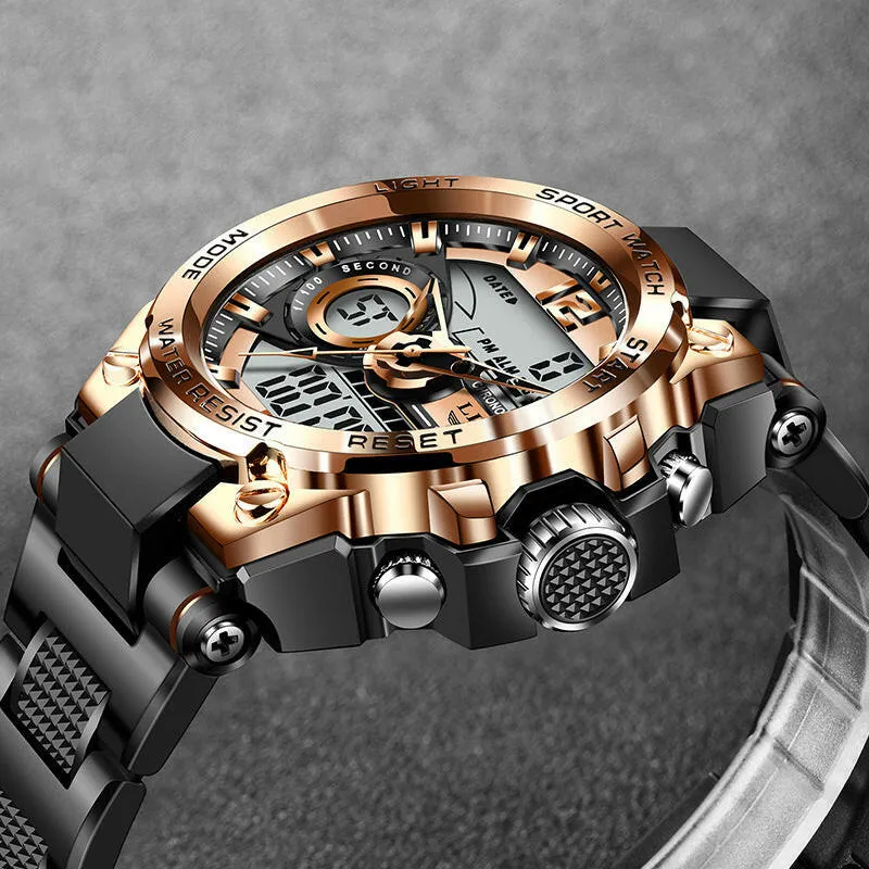 Dual Display Quartz Watch - Stylish, Functional, and Waterproof