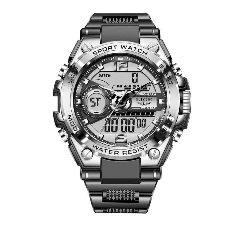 Dual Display Quartz Watch - Stylish, Functional, and Waterproof