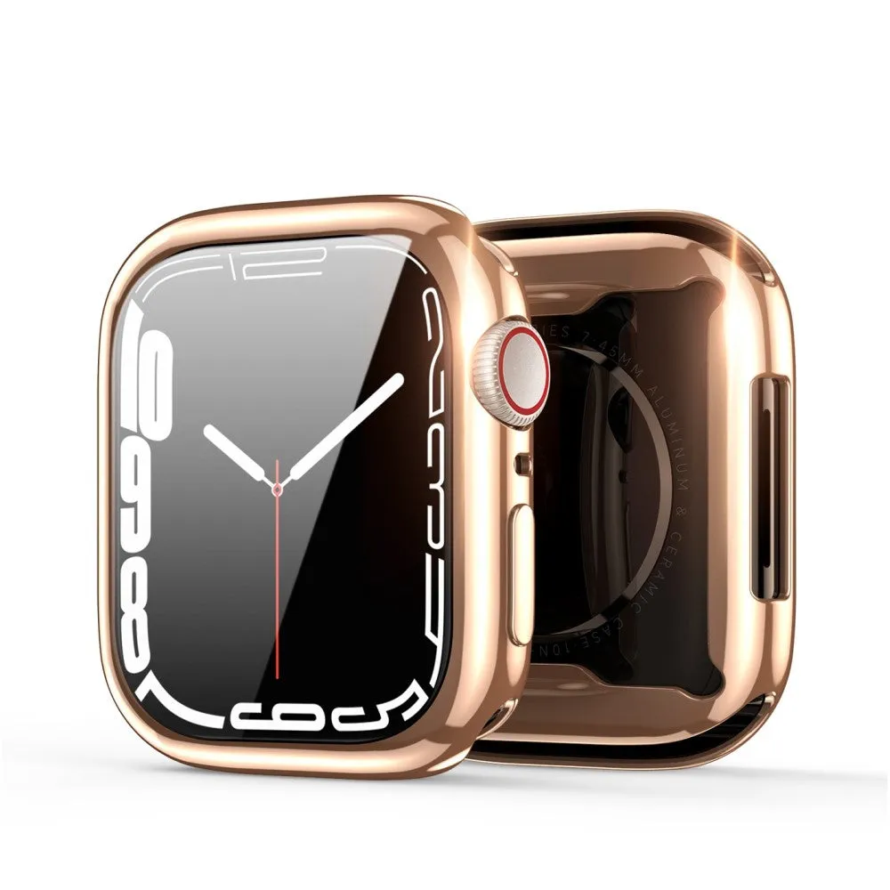 Dux Ducis - Apple Watch (40mm) Rubber Bumper Case with Galvanized Frame   Screen Protector - Rose Gold