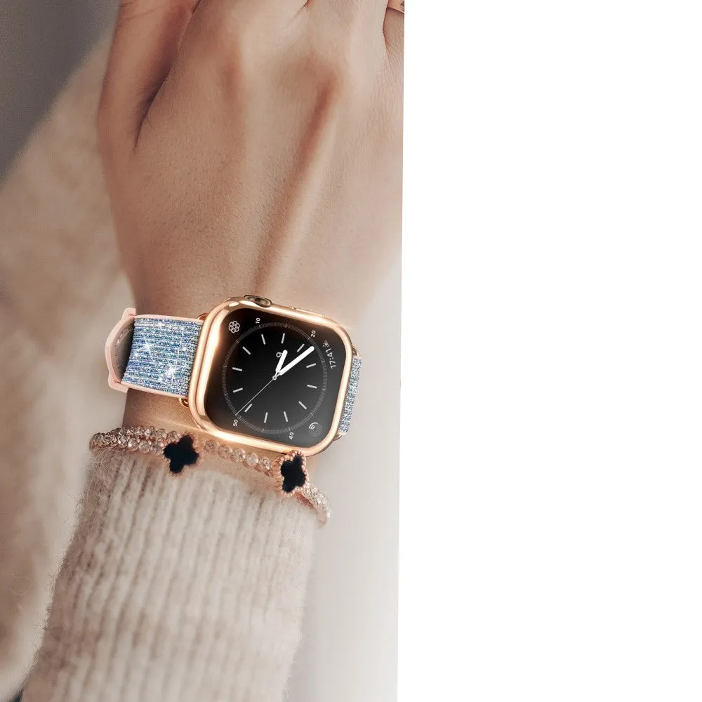 Dux Ducis - Apple Watch (40mm) Rubber Bumper Case with Galvanized Frame   Screen Protector - Rose Gold