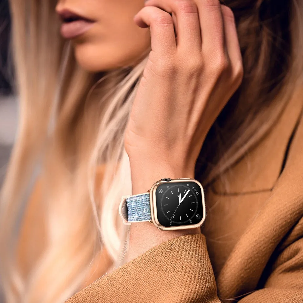 Dux Ducis - Apple Watch (40mm) Rubber Bumper Case with Galvanized Frame   Screen Protector - Rose Gold