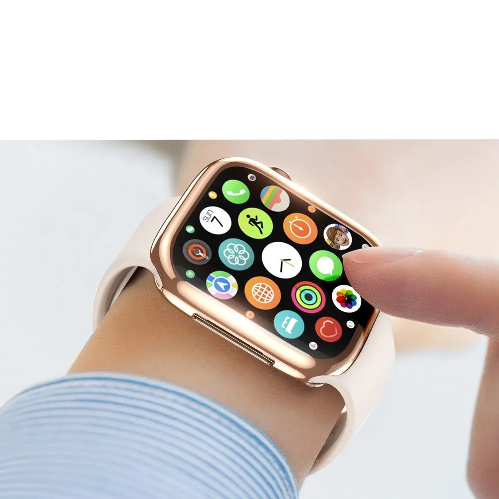 Dux Ducis - Apple Watch (40mm) Rubber Bumper Case with Galvanized Frame   Screen Protector - Rose Gold