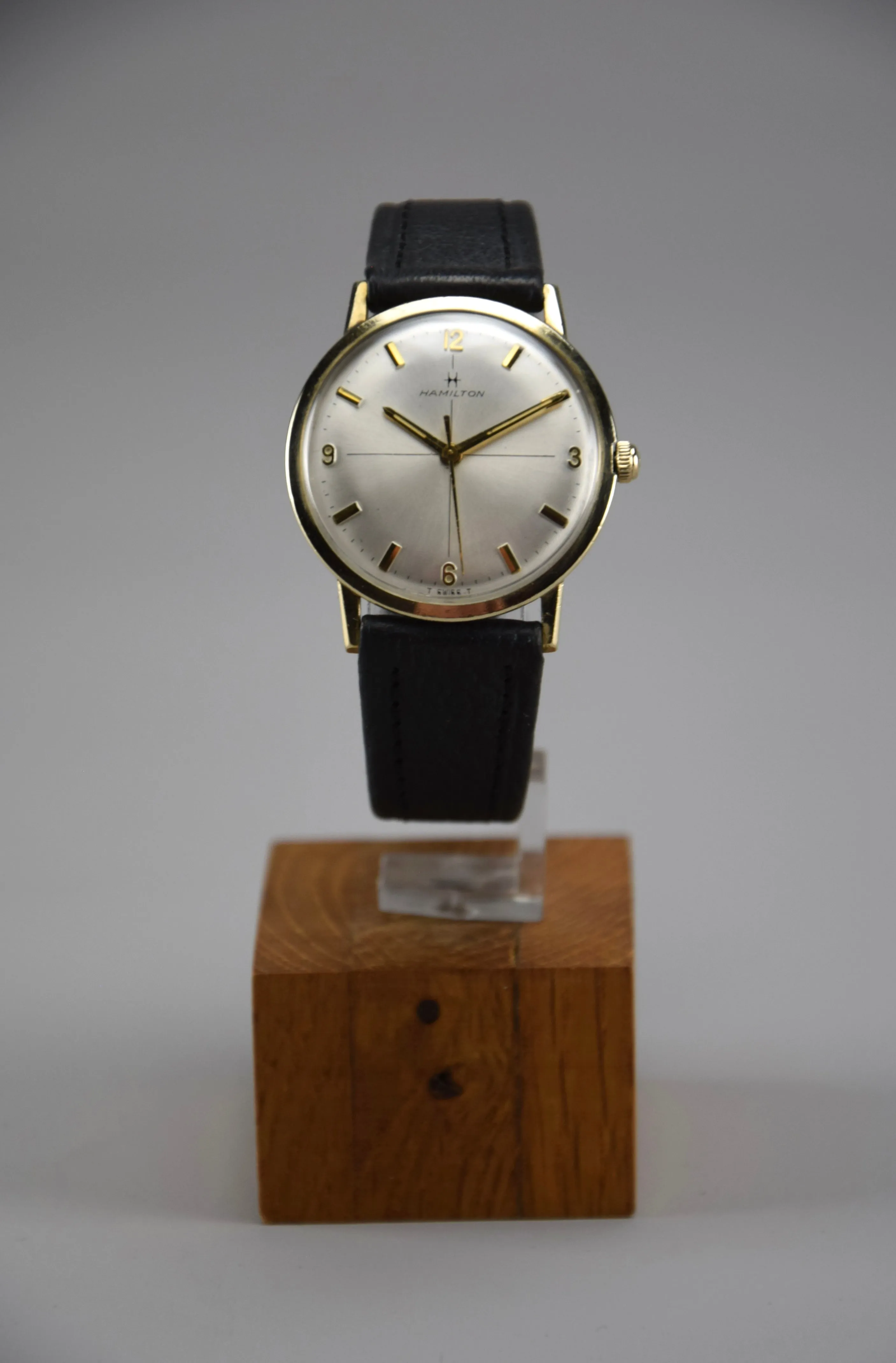 Elegant and Sophisticated 10K Gold Mid-Century Modern Hamilton Wristwatch