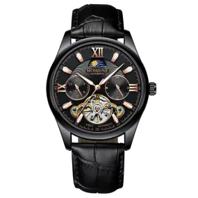 Elegant Leather Quartz Round Chronograph Watch