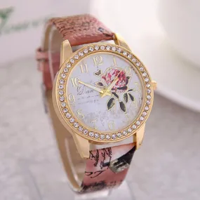 Elegant Rose Wristwatch