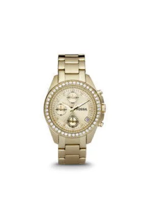 es2683p decker chronograph gold-tone stainless steel watch by fossil -For -For Women