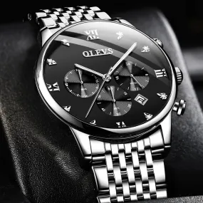 Exquisite Metal Quartz 30M Waterproof Nightglow Wristwatch 3 Color Choice