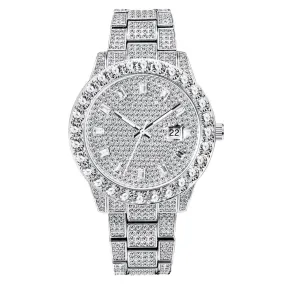 Fashionable Large Dial Full Diamond Watch
