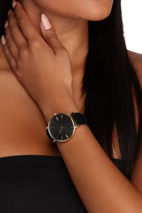 Faux Suede Minimal Watch