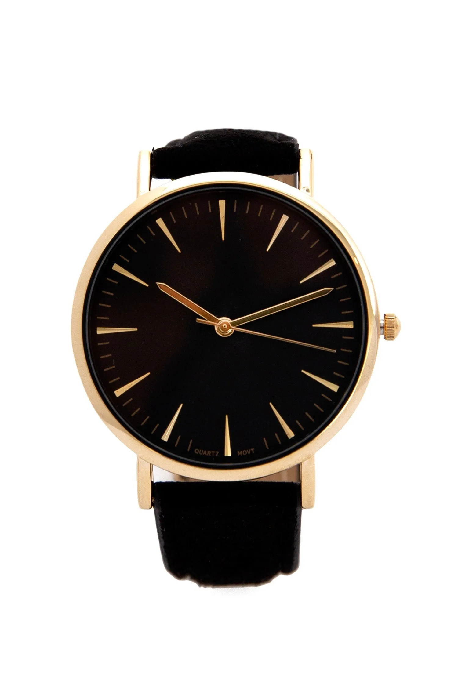 Faux Suede Minimal Watch